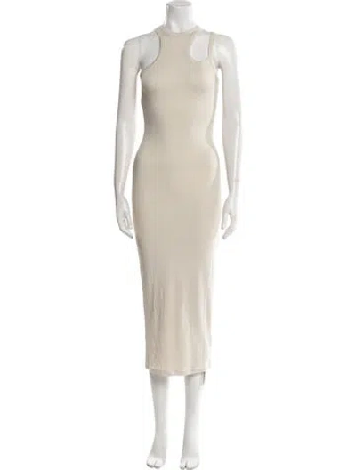 Pre-owned Misha Mock Neck Long Dress W/ Tags In Neutral