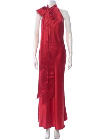 Pre-owned Misha Mock Neck Long Dress W/ Tags In Pink