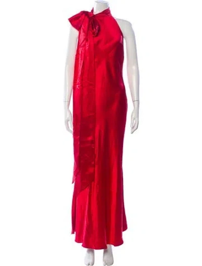 Pre-owned Misha Mock Neck Long Dress W/ Tags In Pink