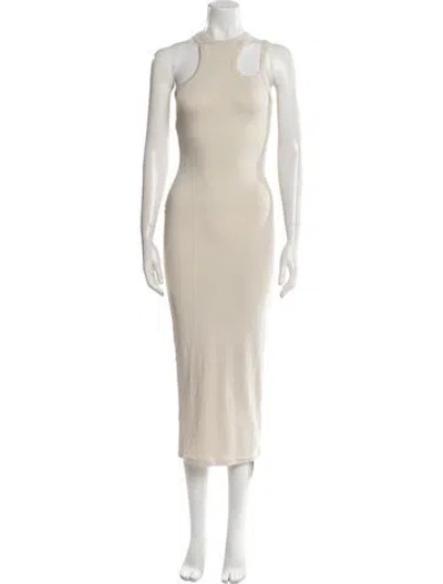 Pre-owned Misha Mock Neck Midi Length Dress W/ Tags In Neutral