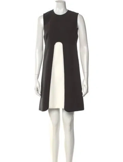 Pre-owned Misha Nonoo Colorblock Pattern Mini Dress In Black