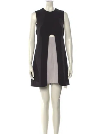 Pre-owned Misha Nonoo Colorblock Pattern Mini Dress In Black