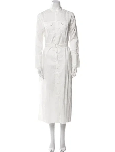 Pre-owned Misha Nonoo Crew Neck Long Dress In White