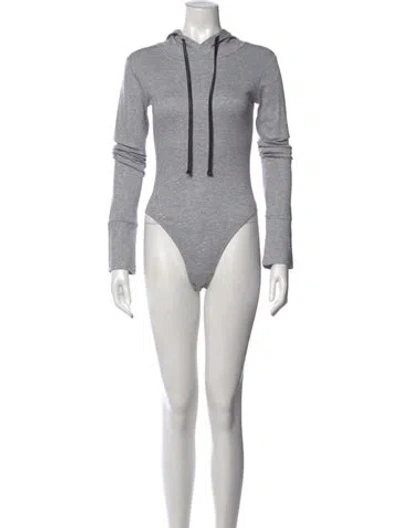 Pre-owned Misha Nonoo Crew Neck Long Sleeve Bodysuit W/ Tags In Gray