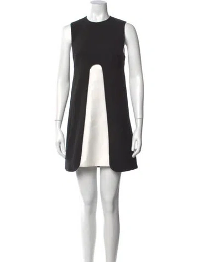 Pre-owned Misha Nonoo Crew Neck Mini Dress In Black
