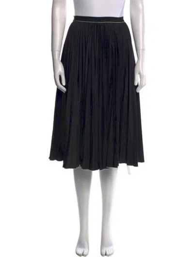 Pre-owned Misha Nonoo Grosgrain Trim Knee-length Skirt In Black