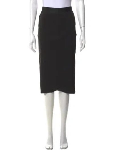 Pre-owned Misha Nonoo Grosgrain Trim Midi Length Skirt In Black