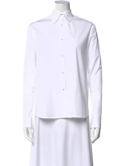 Pre-owned Misha Nonoo Long Sleeve Blouse In White