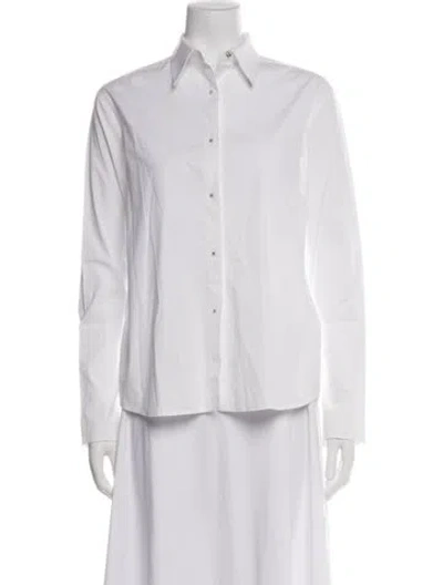Pre-owned Misha Nonoo Long Sleeve Button-up Top In Blue