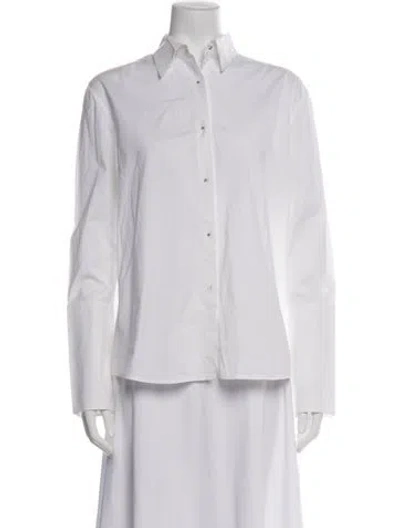 Pre-owned Misha Nonoo Long Sleeve Button-up Top In Blue