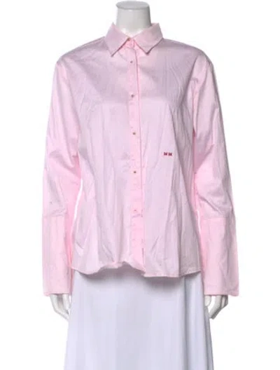 Pre-owned Misha Nonoo Long Sleeve Button-up Top In Pink