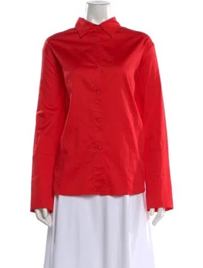 Pre-owned Misha Nonoo Long Sleeve Button-up Top In Pink