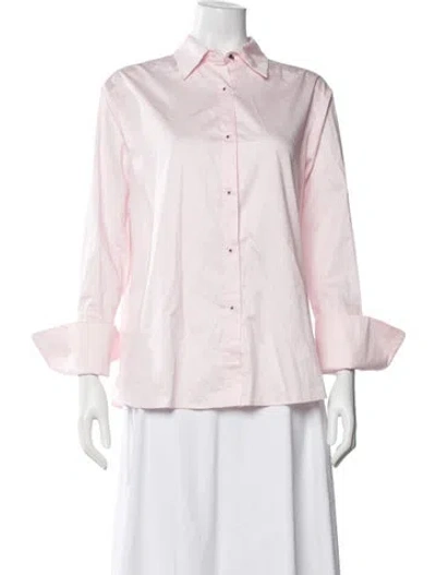 Pre-owned Misha Nonoo Long Sleeve Button-up Top In Pink