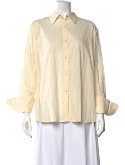 Pre-owned Misha Nonoo Long Sleeve Button-up Top W/ Tags In Neutral