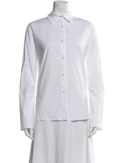 Pre-owned Misha Nonoo Long Sleeve Button-up Top W/ Tags In White