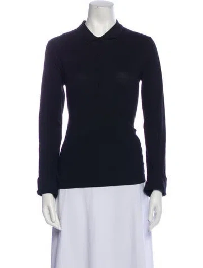 Pre-owned Misha Nonoo Long Sleeve Polo In Blue