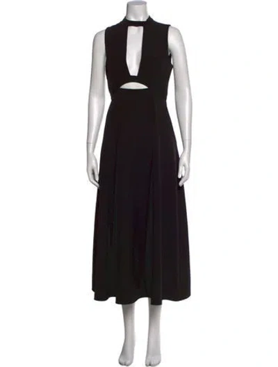 Pre-owned Misha Nonoo Mock Neck Long Dress In Black