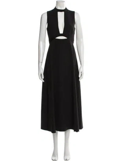 Pre-owned Misha Nonoo Mock Neck Long Dress In Black