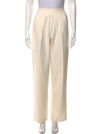 Pre-owned Misha Nonoo Silk Straight Leg Pants In Neutral
