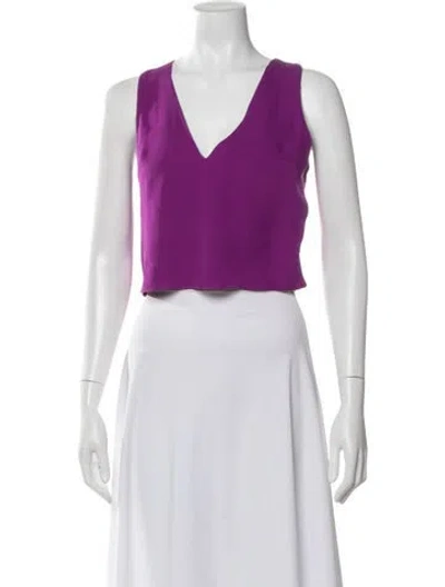 Pre-owned Misha Nonoo Silk V-neck Top In White