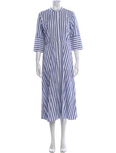 Pre-owned Misha Nonoo Striped Long Dress In Blue