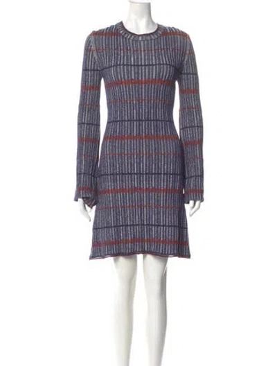 Pre-owned Misha Nonoo Striped Mini Dress In Blue