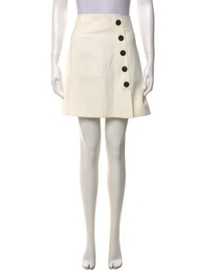 Pre-owned Misha Nonoo Tassel Accents Mini Skirt In White