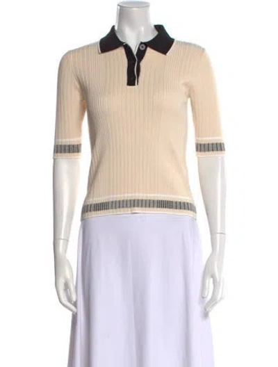 Pre-owned Misha Nonoo Three-quarter Sleeve Polo In Neutral