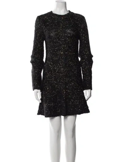 Pre-owned Misha Nonoo Tweed Pattern Crew Neck Sweater In Black