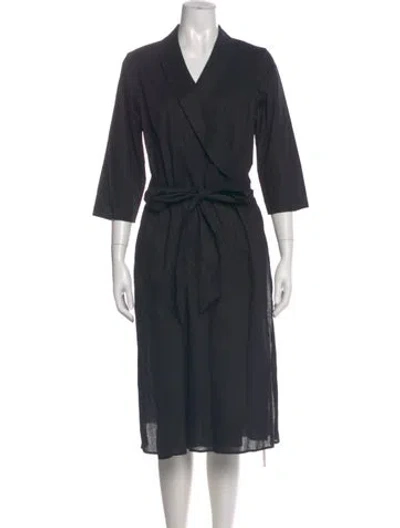 Pre-owned Misha Nonoo V-neck Midi Length Dress In Gray