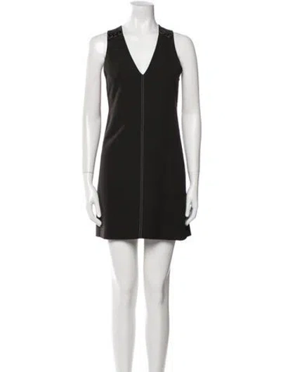 Pre-owned Misha Nonoo V-neck Mini Dress In Black