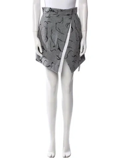 Pre-owned Misha Nonoo Wool Mini Skirt In Gray