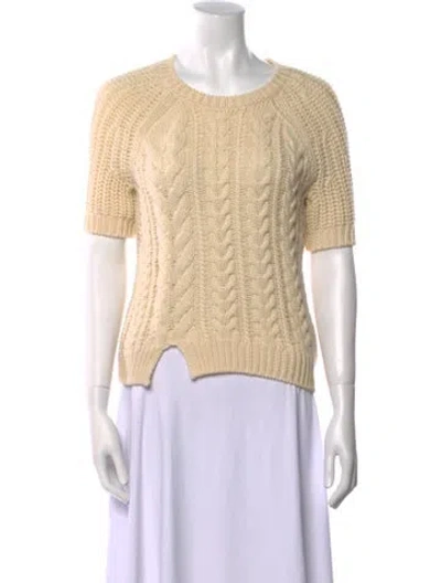 Pre-owned Misha Nonoo Wool Scoop Neck Sweater In Neutral