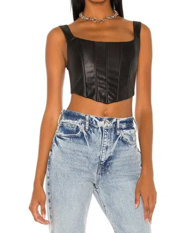 Misha Nova Corset Hem Top In Black In Multi
