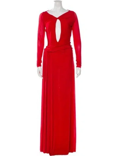 Pre-owned Misha Nylon Long Dress W/ Tags In Red