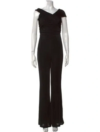 Pre-owned Misha Off-the-shoulder Jumpsuit In Black
