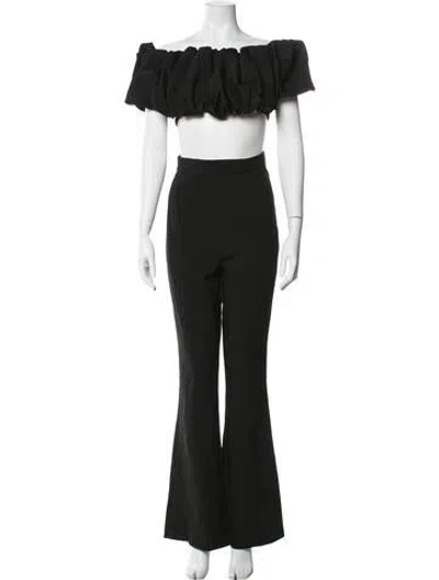 Pre-owned Misha Off-the-shoulder Jumpsuit In Black