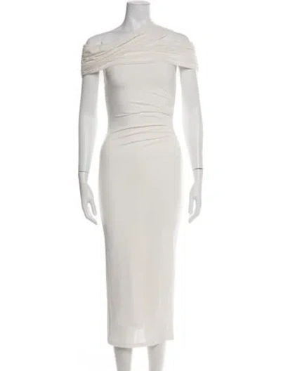 Pre-owned Misha Off-the-shoulder Midi Length Dress W/ Tags In Green