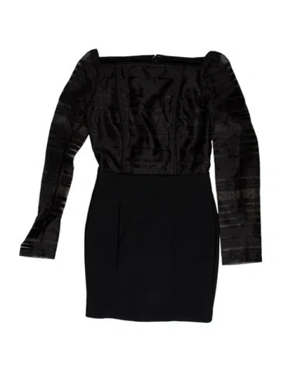 Pre-owned Misha Off-the-shoulder Mini Dress In Black