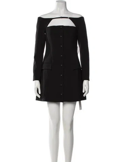 Pre-owned Misha Off-the-shoulder Mini Dress In Black