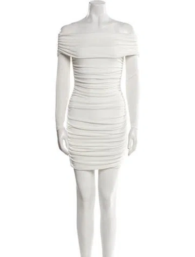 Pre-owned Misha Off-the-shoulder Mini Dress W/ Tags In Neutral