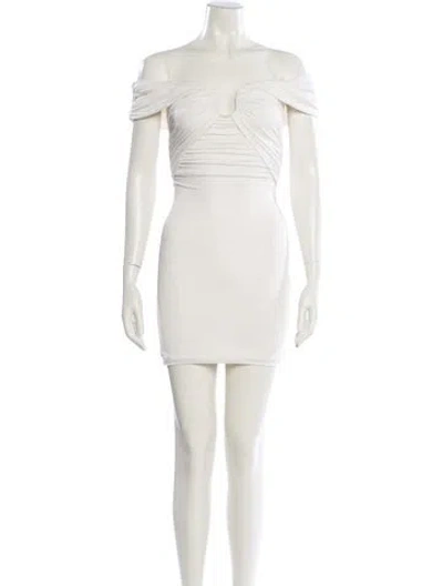 Pre-owned Misha Off-the-shoulder Mini Dress W/ Tags In Neutral