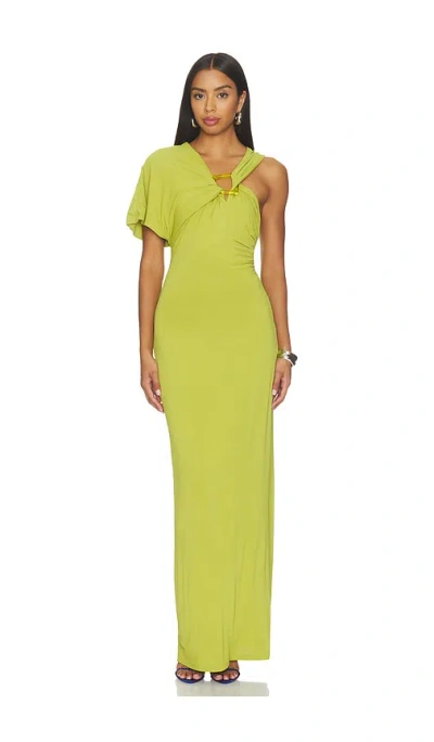 Misha Ona Asymmetrical Dress In Green