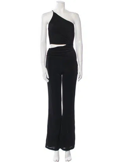 Pre-owned Misha One-shoulder Jumpsuit W/ Tags In Black