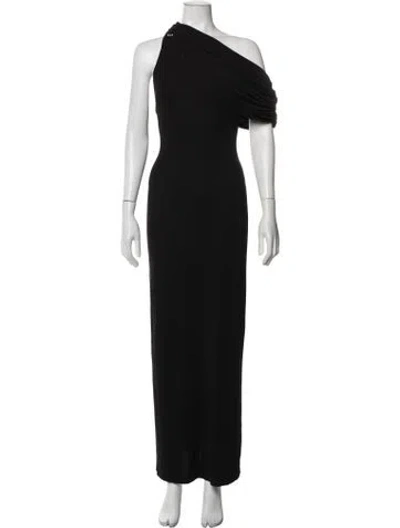 Pre-owned Misha One-shoulder Long Dress In Blue
