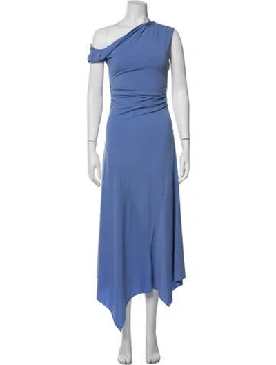 Pre-owned Misha One-shoulder Long Dress W/ Tags In Blue