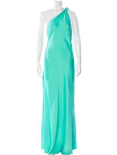 Pre-owned Misha One-shoulder Long Dress W/ Tags In Green