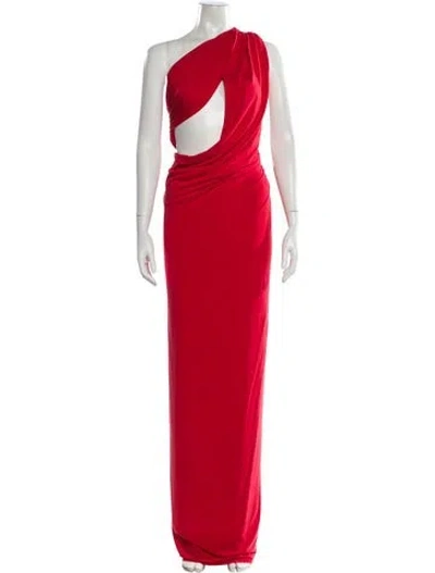 Pre-owned Misha One-shoulder Long Dress W/ Tags In Red