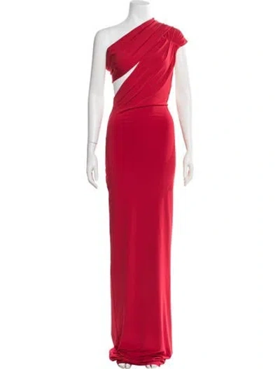 Pre-owned Misha One-shoulder Long Dress W/ Tags In Red