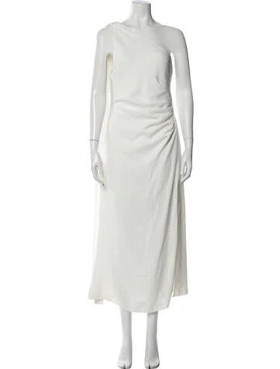 Pre-owned Misha One-shoulder Long Dress In White